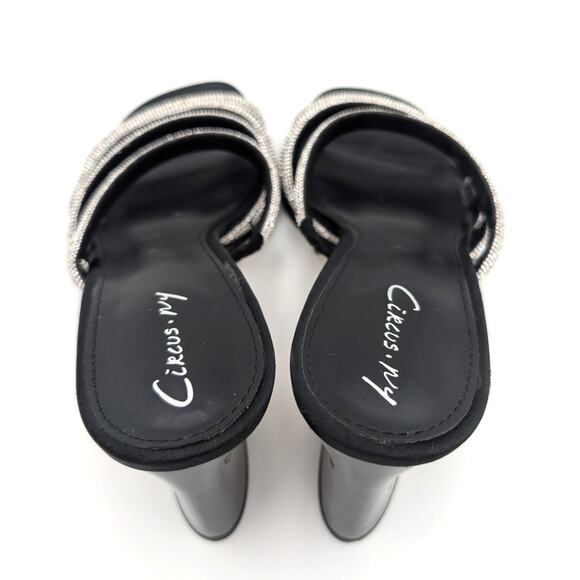 Circus NY Heddie Rhinestone Strap Heeled Sandals Women's Black Size US6 EU37 - Picture 5 of 13